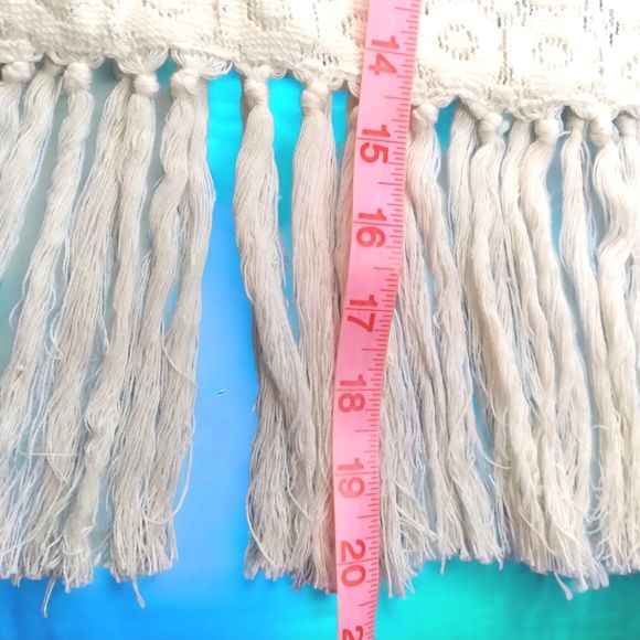 Y2K A & F Cropped Beaded Embroidered Fringed Lace Top Halter Sz L New W Tags - Picture 4 of 10